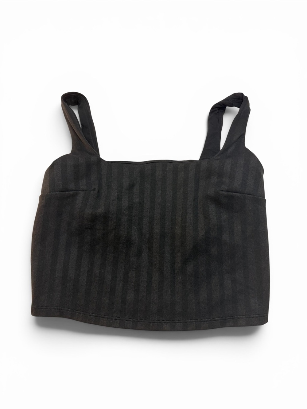 LuluLemon Black Striped Square-Neck Crop Tank